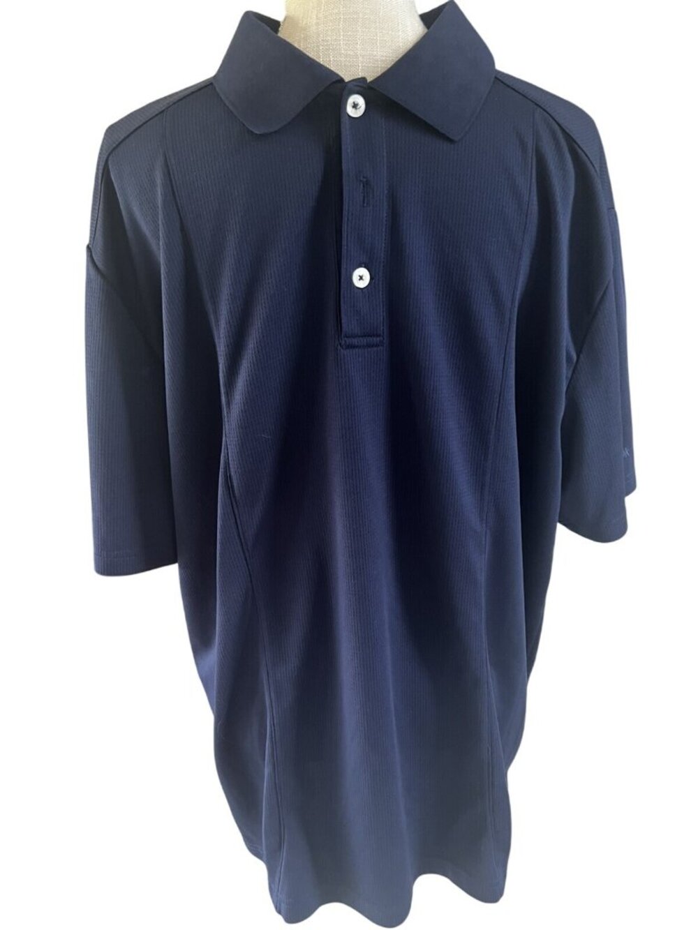 Reebok Navy Blue Moisture-Wicking Polyester Golf Polo Shirt Mens XL